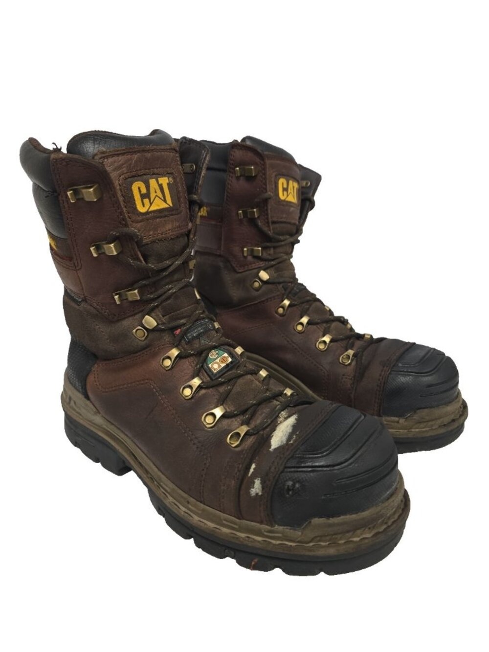 CATERPILLAR Men's 8'' Hauler XL Composite Toe Composite Plate Boots Brown 8.5W